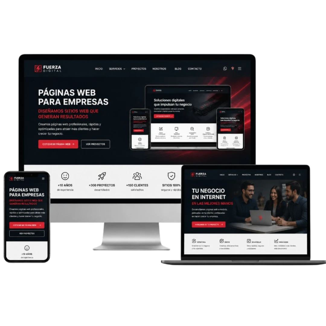 Diseño de páginas web para empresas responsive en computador, notebook y celular