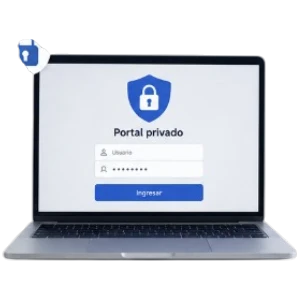 Mockup de portal privado para clientes, proveedores y administradores
Leyenda: Imagen para módulo de portales privados.