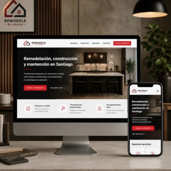 Diseño de sitio web responsive para Remodele su Hogar, empresa de remodelación, construcción y mantención en Santiago