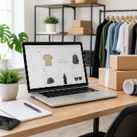 Persona gestionando productos de una tienda online desde un panel de administración